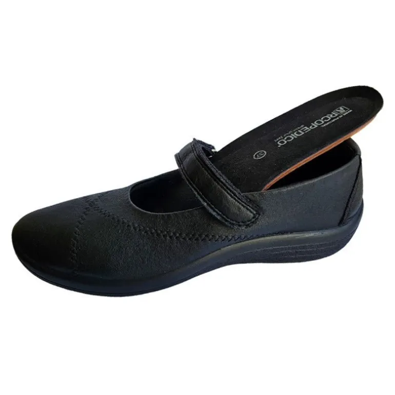 Arcopedico ballerina med velcro - Sort