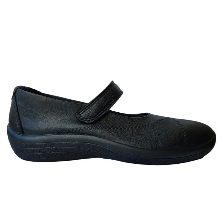 Arcopedico ballerina med velcro - Sort