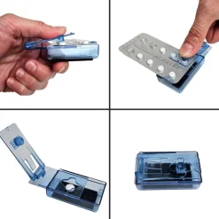 Blisterpakkeåbner med opsamler