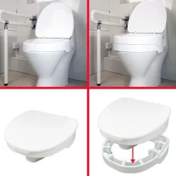 Ezy-Fit toiletforhøjer med låg, 5-10 cm