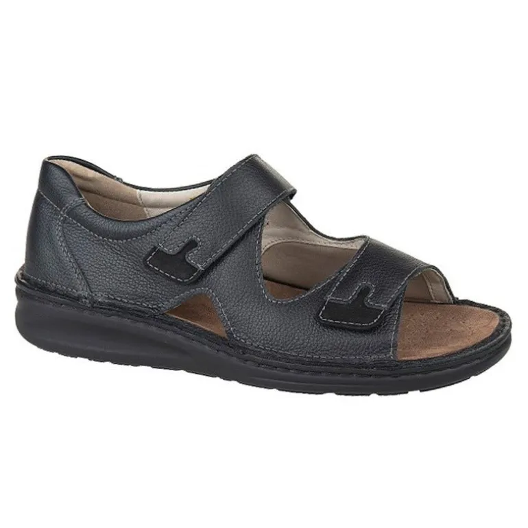 Fidelio herresandal i skind - Sort