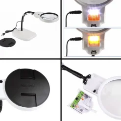 Fleksibel bordlup med LED - 2x/6x forstørrelse