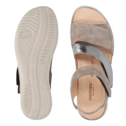 Hartjes damesandal med velcro - Sand