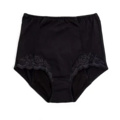 Inkontinens trusse med blonde - Sort