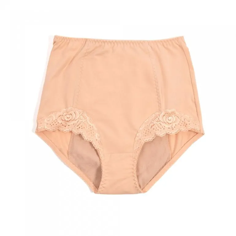 Inkontinens trusse med blonde - Beige