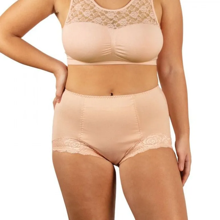 Inkontinens trusse med blonde - Beige