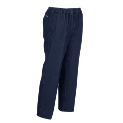 Jeans med elastik i taljen - Blå