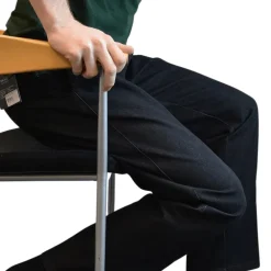 Jeans med elastik i taljen - Koksgrå/sort