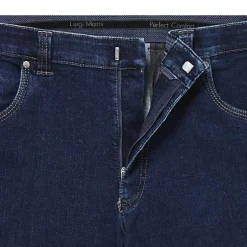 Jeans med elastik og stræk - Mørkeblå