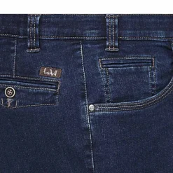 Jeans med elastik og stræk - Mørkeblå