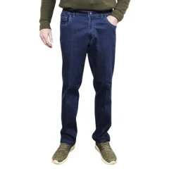 Jeans med elastik og stræk - Mørkeblå