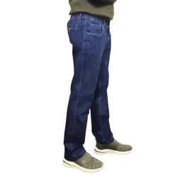Jeans med elastik og stræk - Mørkeblå
