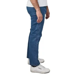 Jeans med lynlås i siden - Blå