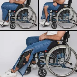 Jeans med lynlås i siden - Blå