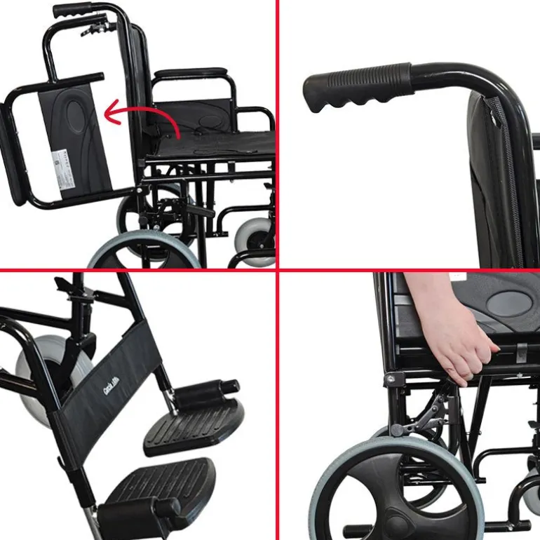 Komfortabel og foldbar transportkørestol