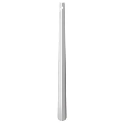Langt skohorn i blankt metal - 80 cm