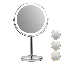 Makeup-spejl med tonet lys - 1x/10x forstørrelse
