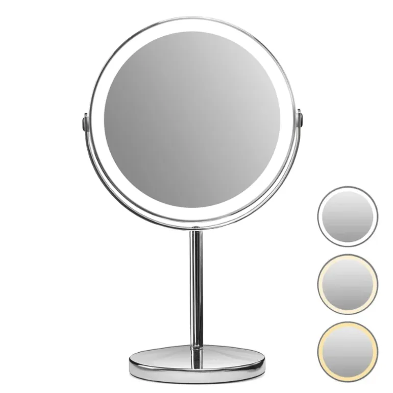 Makeup-spejl med tonet lys - 1x/10x forstørrelse