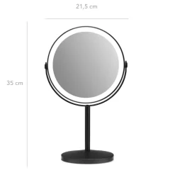 Makeup-spejl med tonet lys - 1x/10x forstørrelse