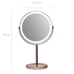 Makeup-spejl med tonet lys - 1x/10x forstørrelse