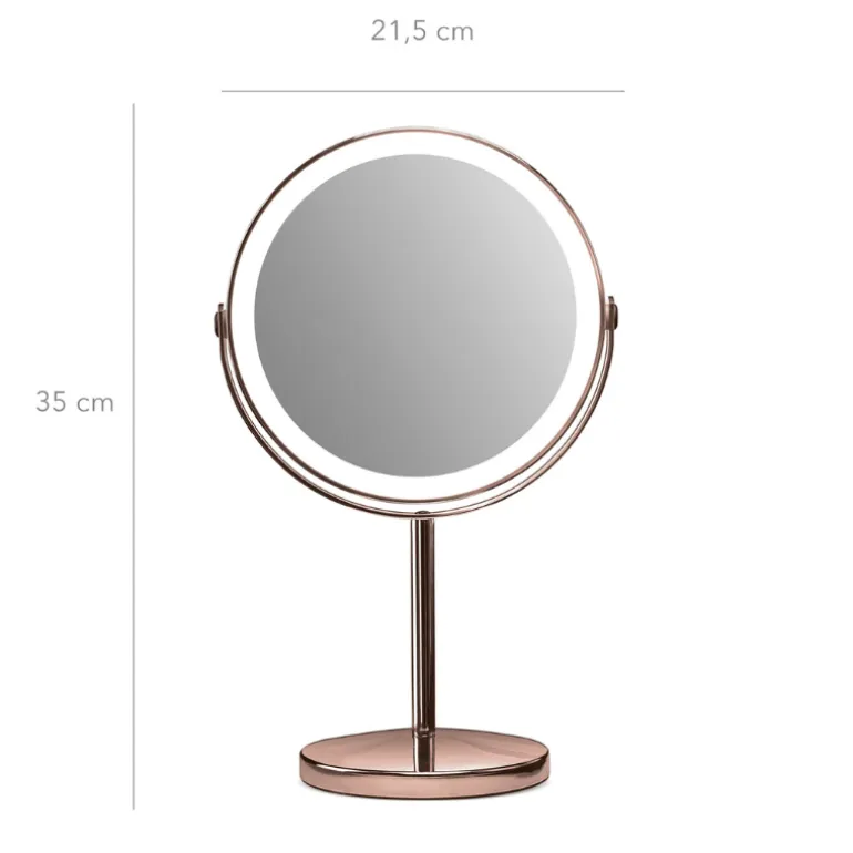 Makeup-spejl med tonet lys - 1x/10x forstørrelse