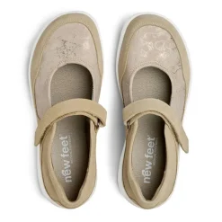 New Feet ballerina med velcro - Sand