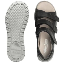 New Feet damesandal med hælkappe - Sort