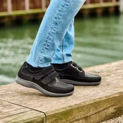 New Feet damesko med velcroluk - Sort