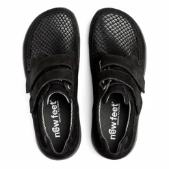 New Feet damesko med velcroluk - Sort