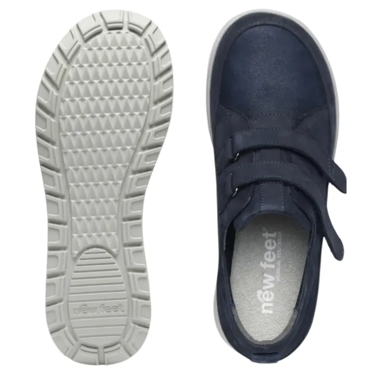 New Feet damesko med velcro - Mørkeblå