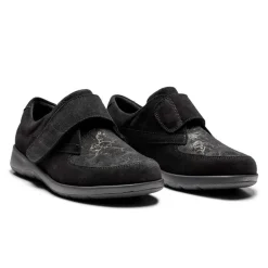 New Feet damesko med velcrorem - Sort