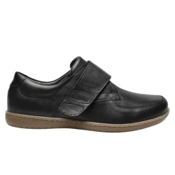 New Feet damesko med velcro - Sort læder