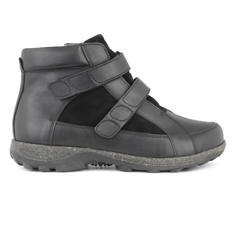 New Feet damestøvle med velcro - Sort