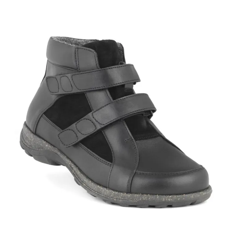 New Feet damestøvle med velcro - Sort