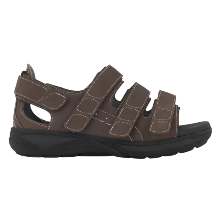 New Feet herresandal med hælkappe - Brun