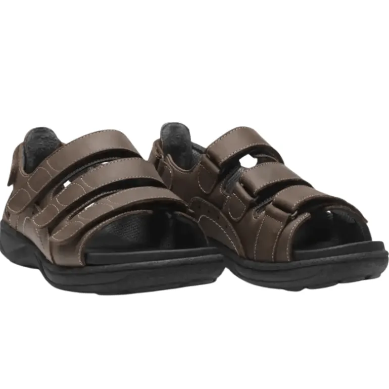 New Feet herresandal med hælkappe - Brun