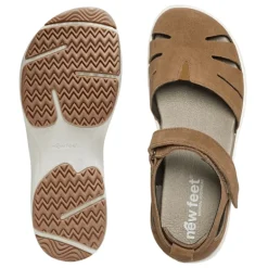 New Feet lukket damesandal - Brun