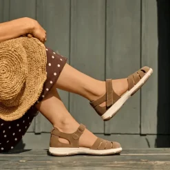 New Feet lukket damesandal - Brun