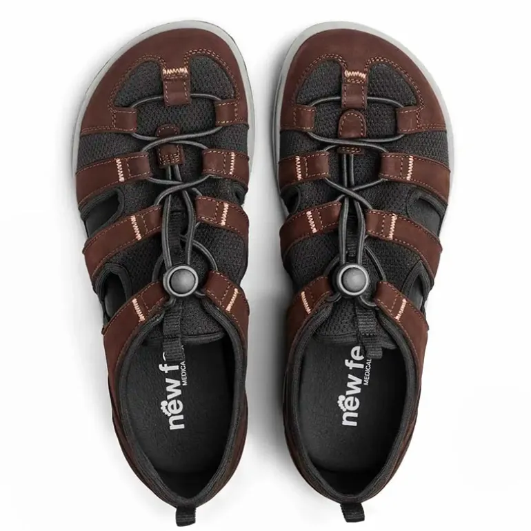 New Feet lukket herresandal - Brun