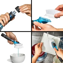 Opvaskebørste med sæbedispenser