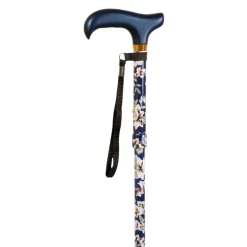 Sammenklappelig stok - Blå med blomster