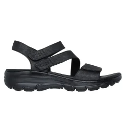 Skechers damesandal med velcro - Sort