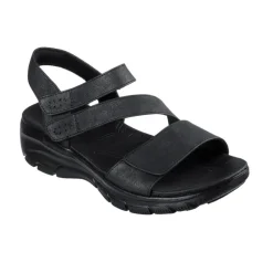 Skechers damesandal med velcro - Sort