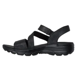 Skechers damesandal med velcro - Sort