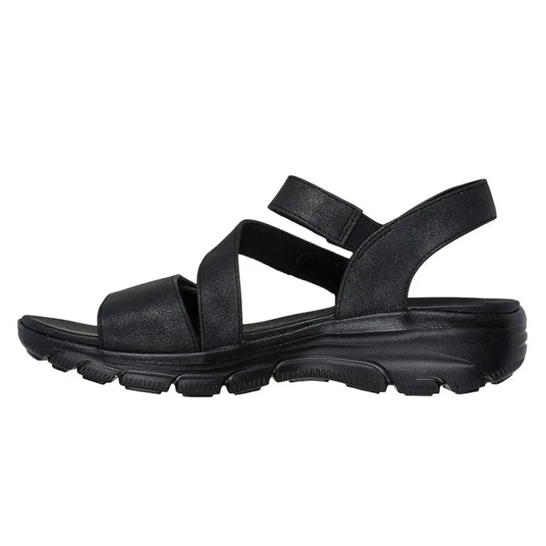 Skechers damesandal med velcro - Sort