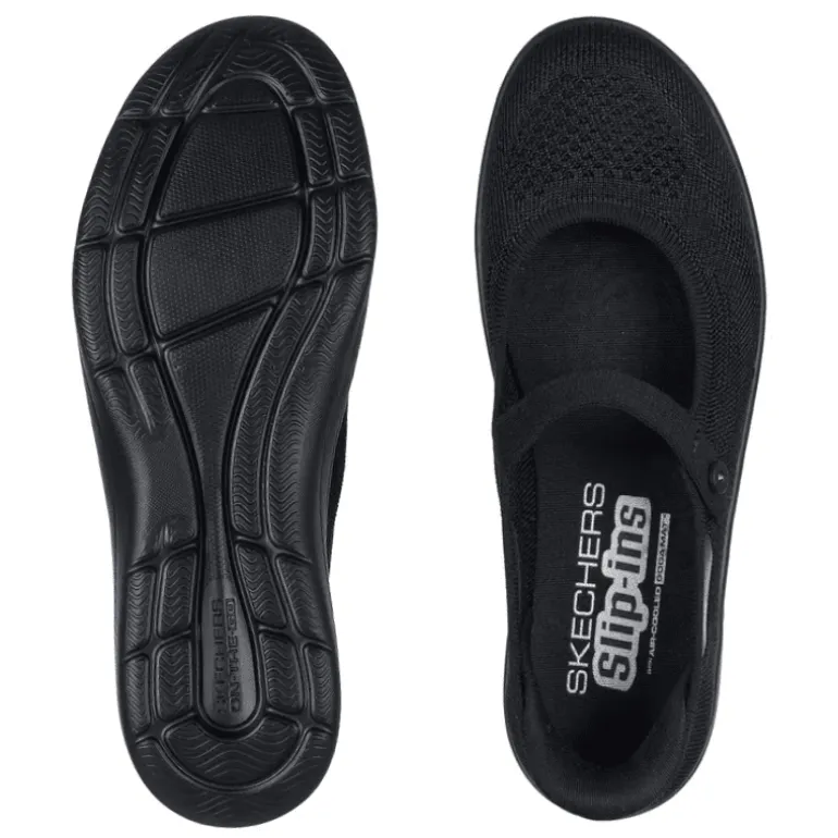 Skechers slip-in ballerina - Sort