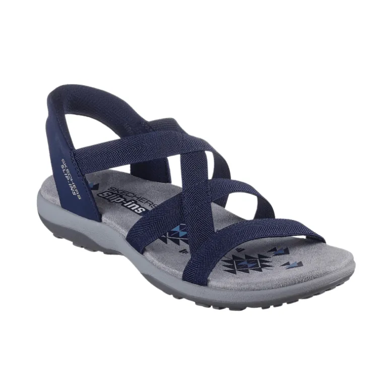 Skechers slip-in damesandal - Blå