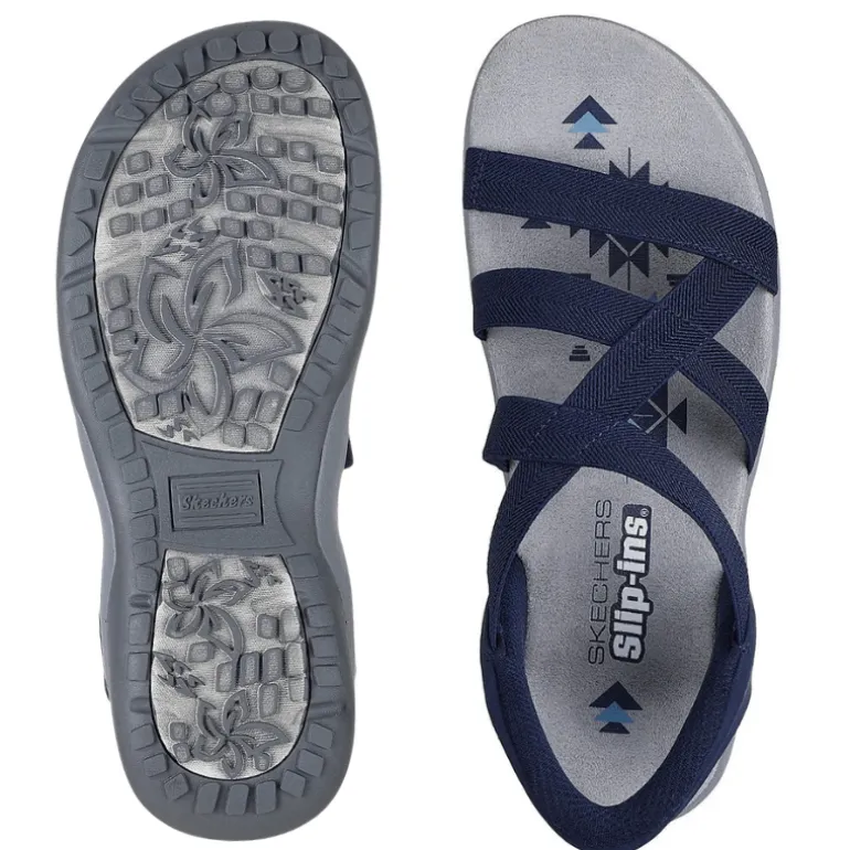 Skechers slip-in damesandal - Blå