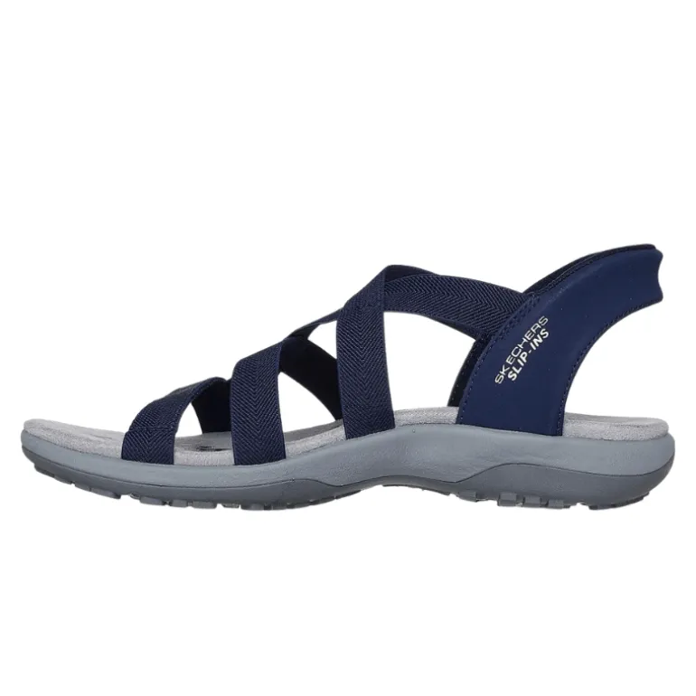 Skechers slip-in damesandal - Blå