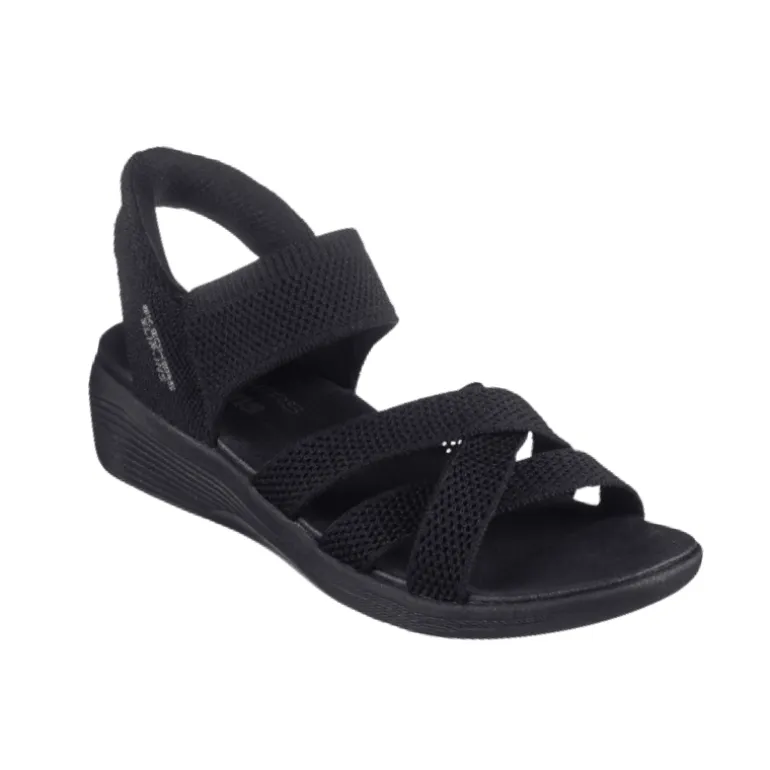 Skechers slip-in damesandal - Sort